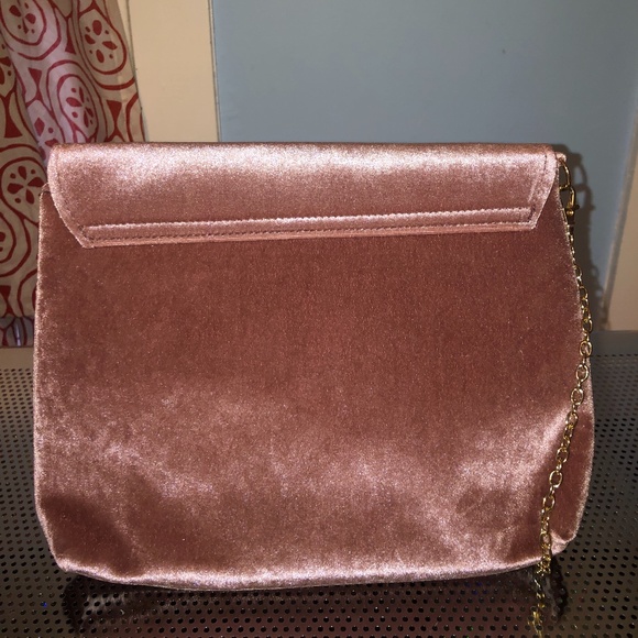 Medium Velour clutch with gold accents - Picture 2 of 4